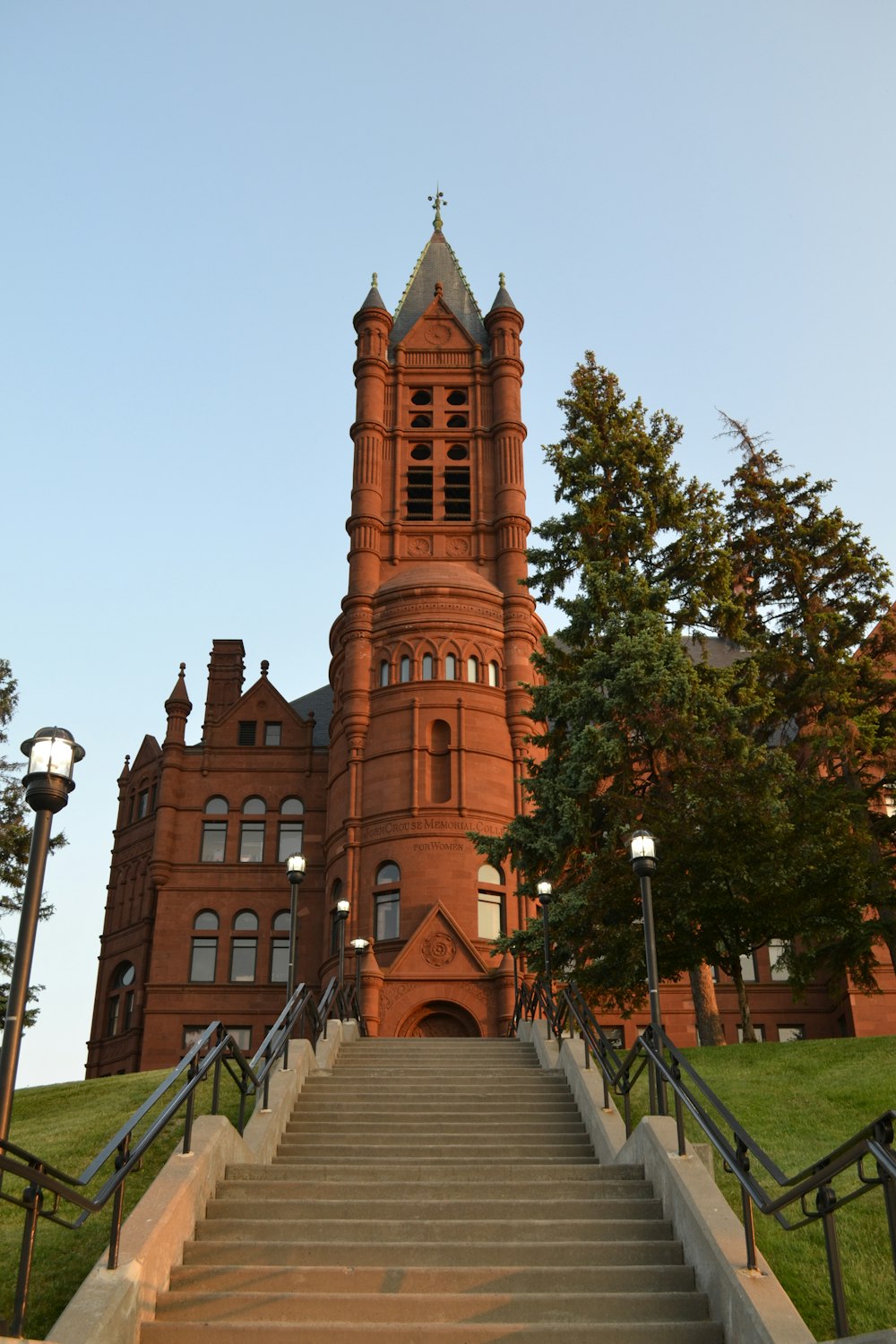 a very tall building with a steeple and a clock tower