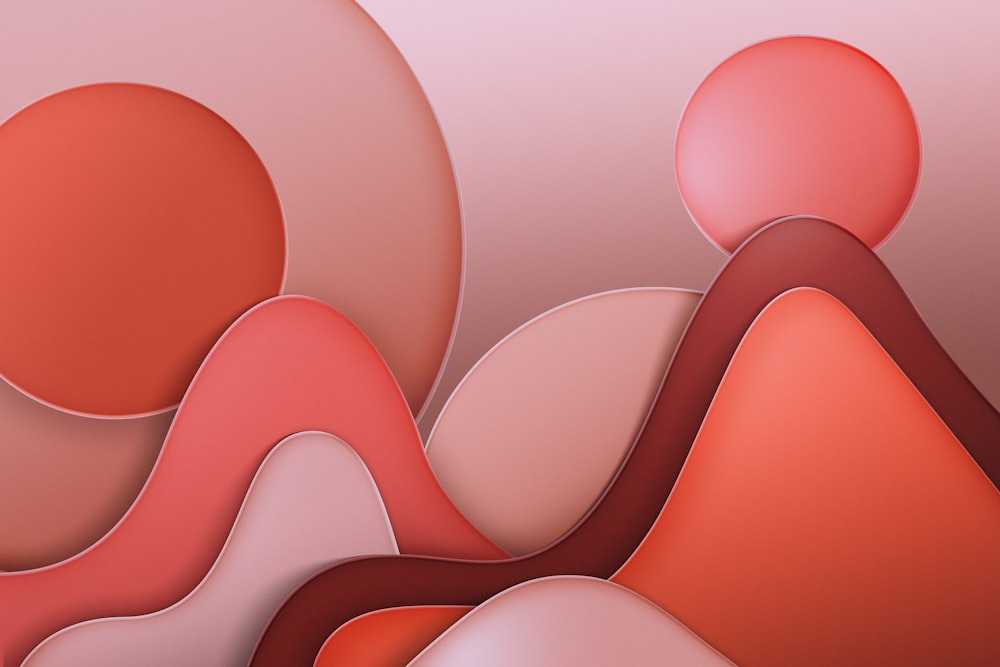 a close up of a red and pink abstract background