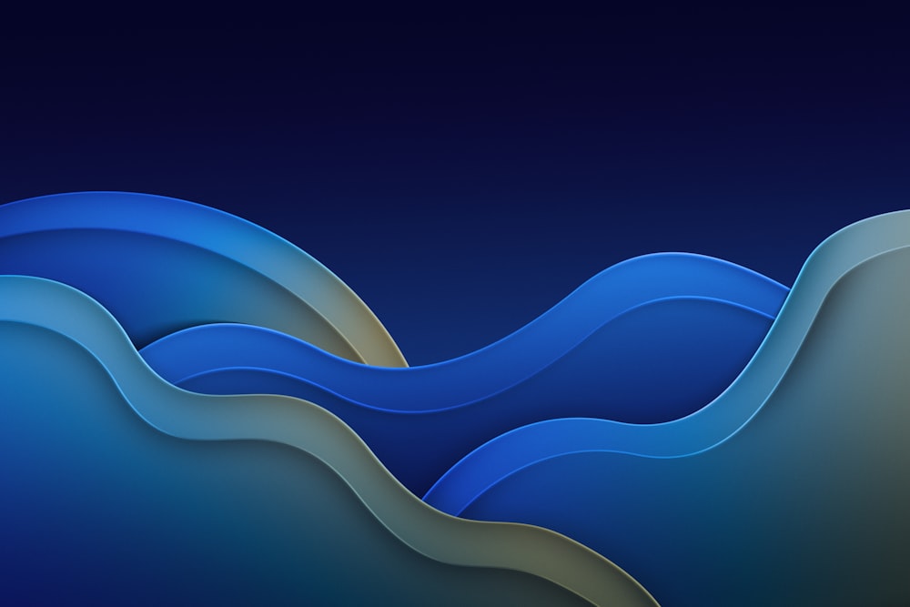 a blue abstract background with wavy shapes