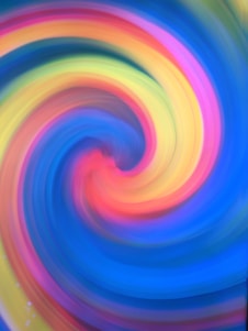 A colorful, psychedelic swirl blending warm and cool tones, symbolizing the emotional waves of living with BPD.