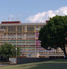 a large building with a lot of windows on it