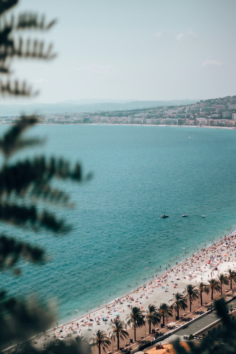 a view of a beach from a high point of view