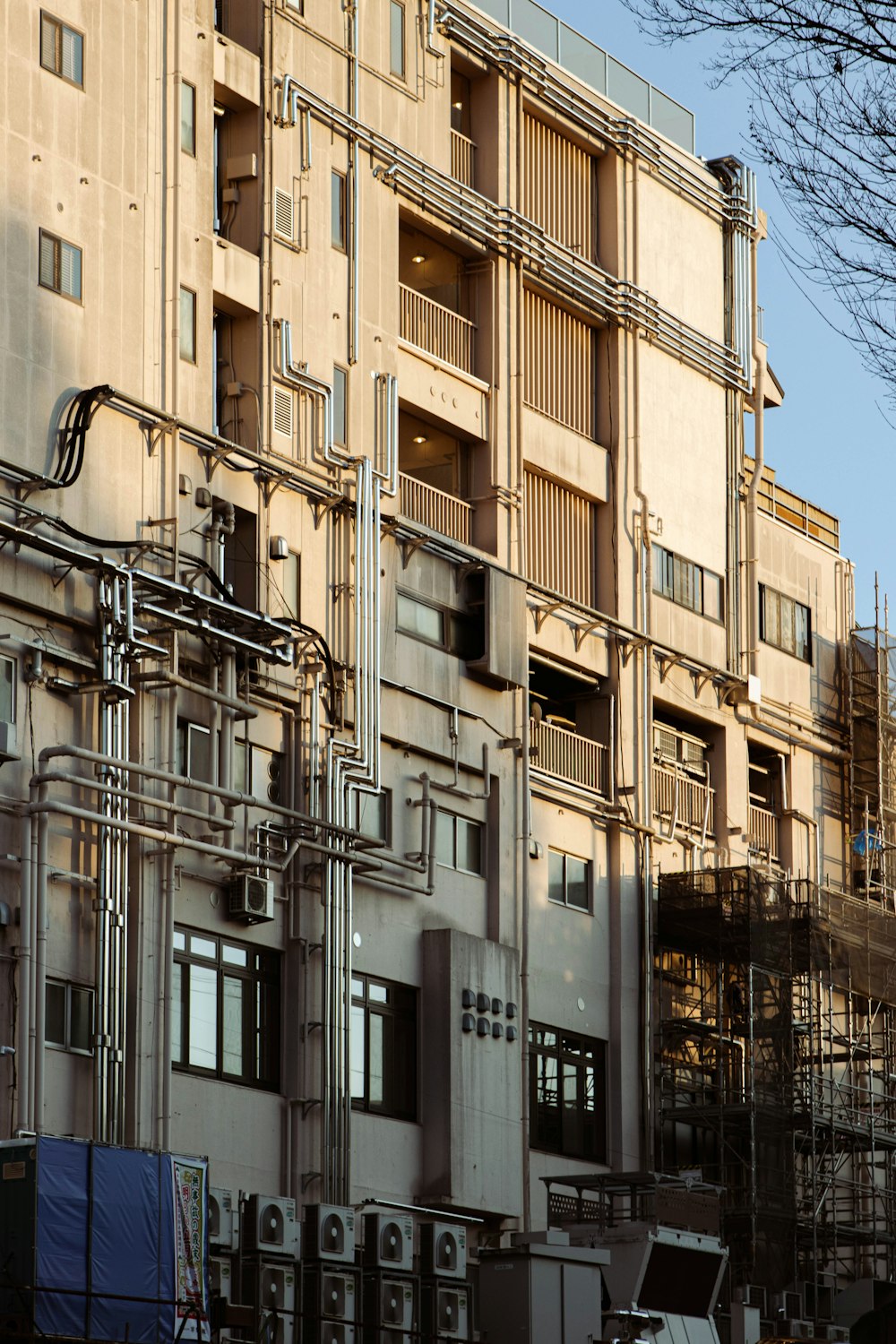 a very tall building with lots of windows