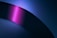 A smooth, abstract design featuring a curved dark band crossed by a vibrant magenta light. The surrounding area is enveloped in a gradient of deep blue and purple tones, creating a futuristic and sleek appearance.