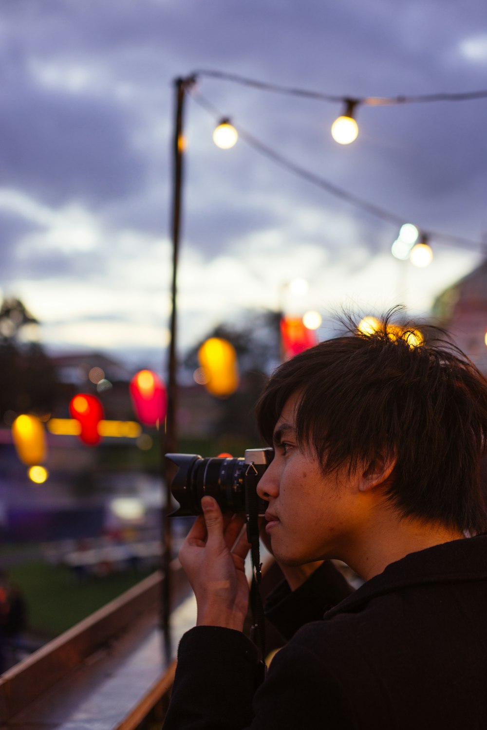 a man taking a picture with a camera