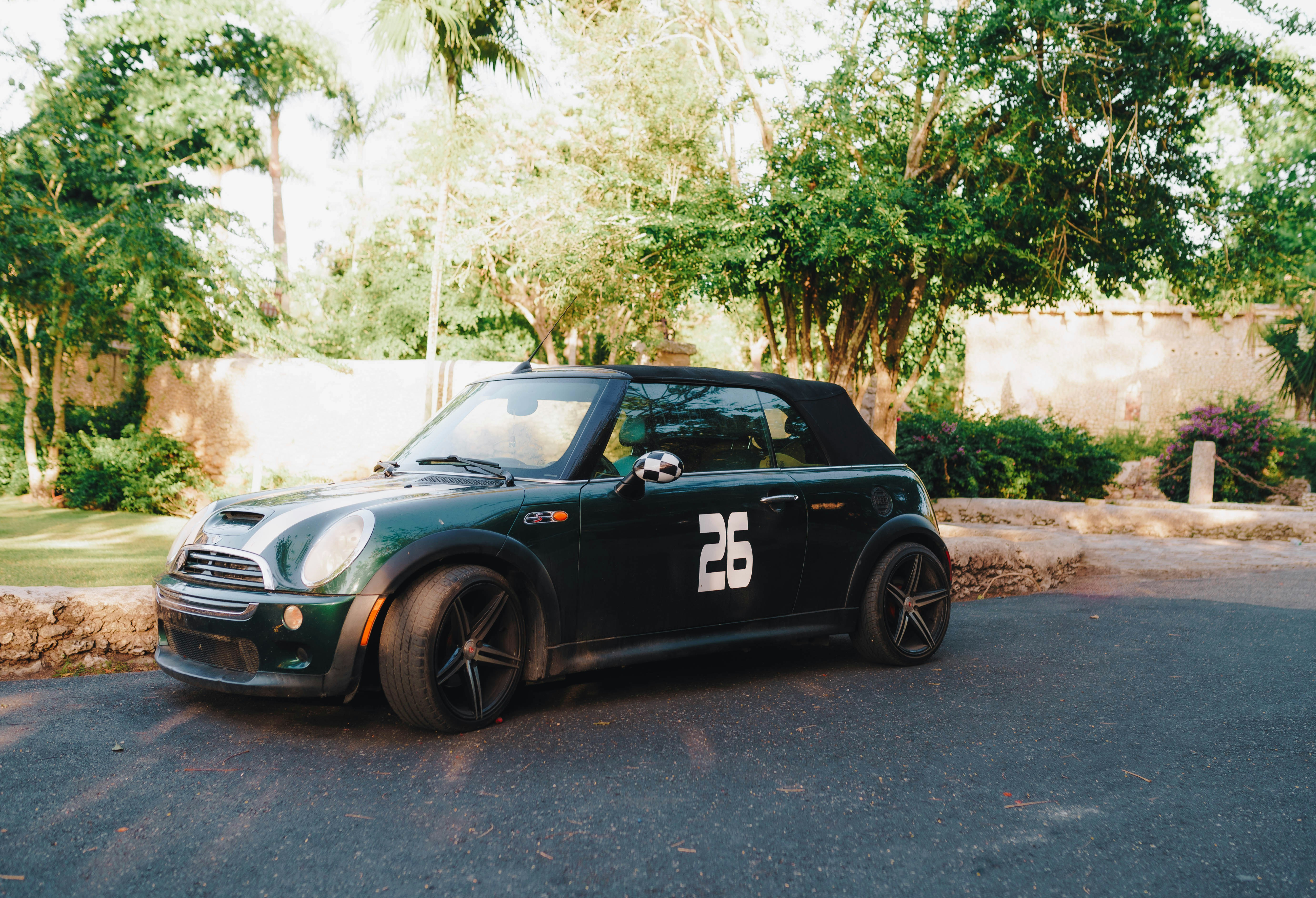 a small car with a number on the side of it