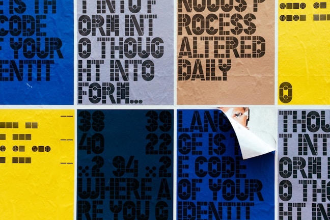 A creative poster design showcasing bold typography and the brandnexa color palette.