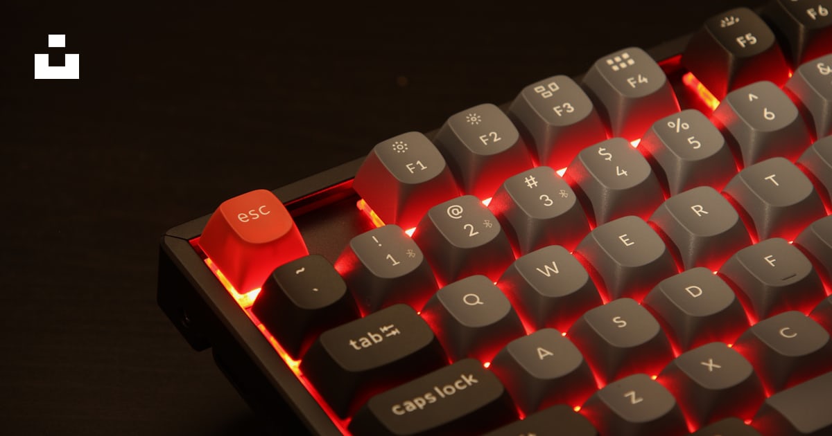 A close up of a red and black keyboard photo – Free Backlit Image on ...