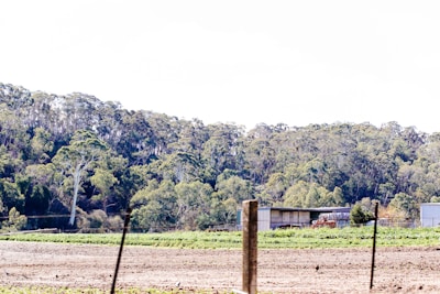 A lawyer discussing land documents with a farmer in a rural field.