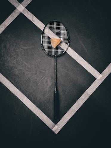 a tennis racket with a piece of cheese on it