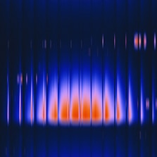 a blurry image of a blue and orange background