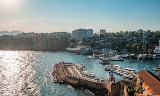 a large body of water surrounded by a city