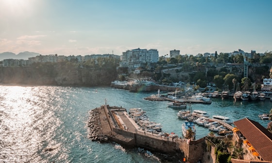 a large body of water surrounded by a city