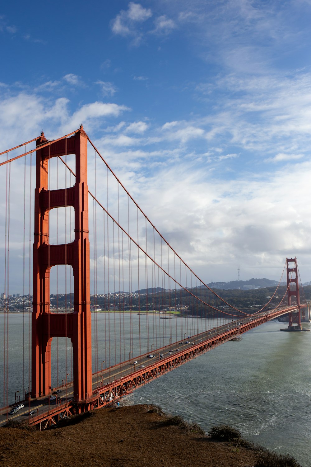 a view of the golden gate bridge from across the bay