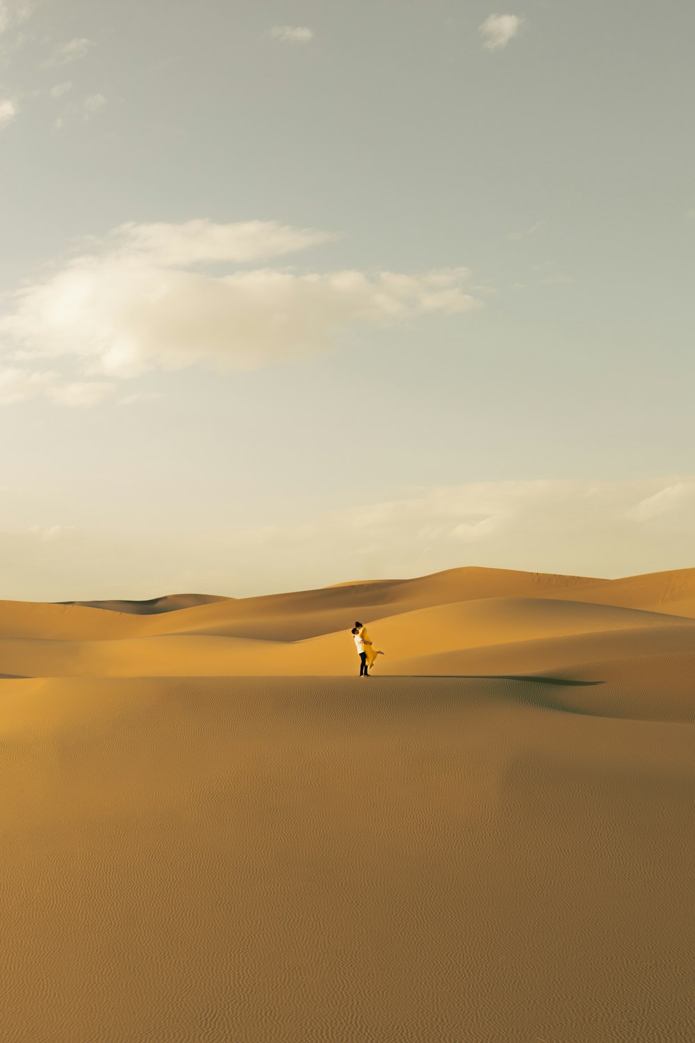 a person standing in the middle of a desert