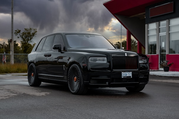 a black rolls royce cullinan on premium tyres sold at the tyrepublic tire shop in Lagos