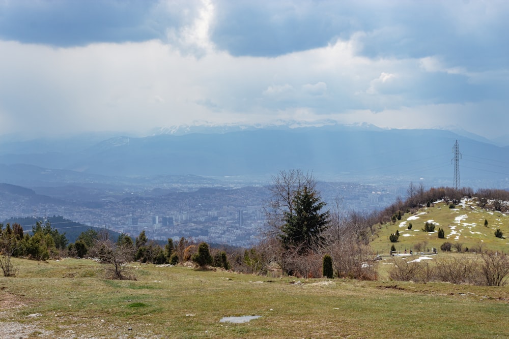 a view of a city from a hill