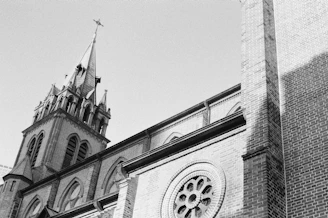 Historic Black Church façade with detailed Gothic architecture in Brașov.