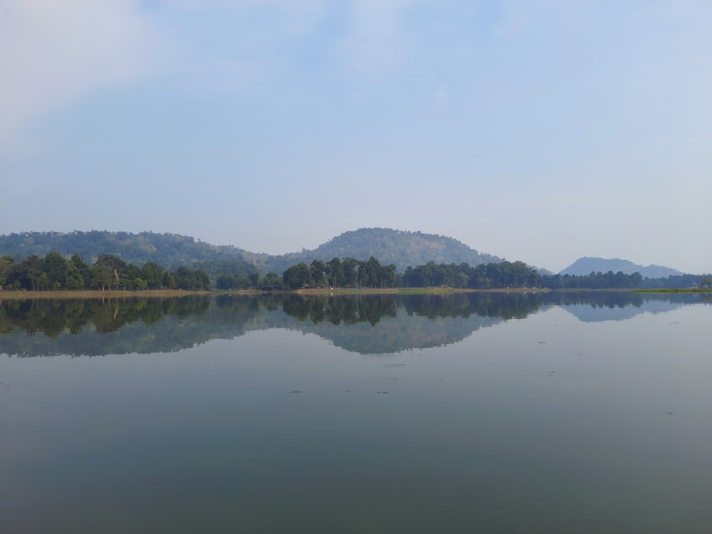 a large body of water surrounded by mountains