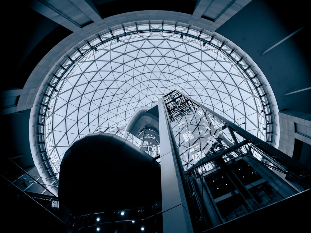 a very tall building with a big glass ceiling