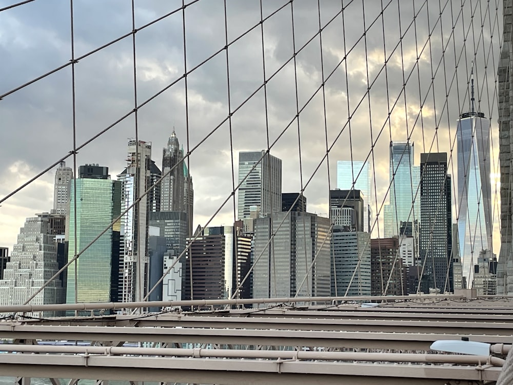 a view of a city from a bridge