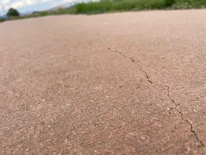 Close-up of a repaired foundation crack sealed neatly with durable materials.