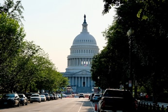 a view of the capitol building from across the street