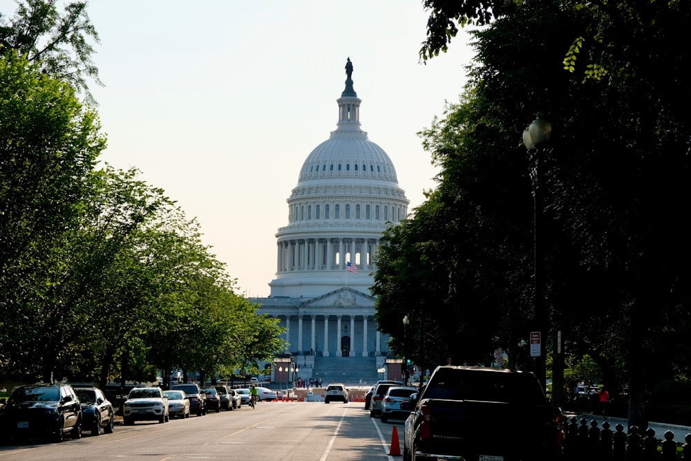 a view of the capitol building from across the street