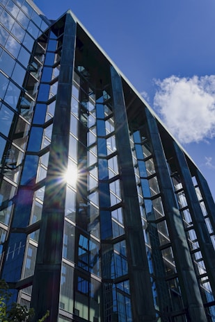 high building with sparkling windows