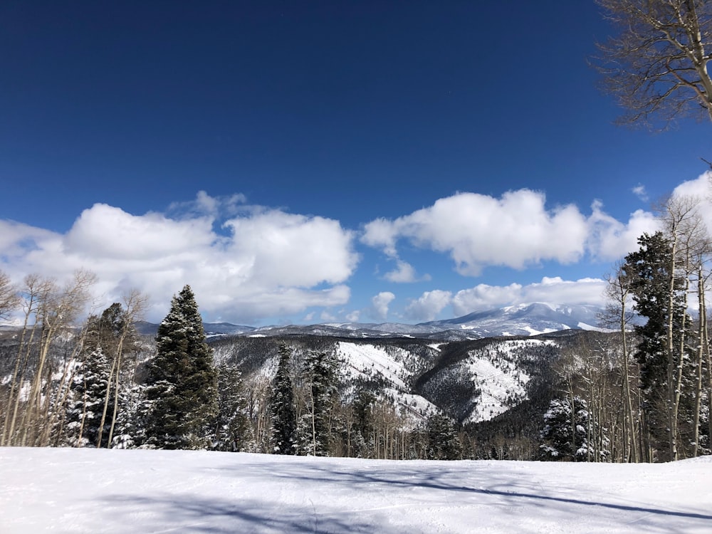 a view of the mountains from a ski slope