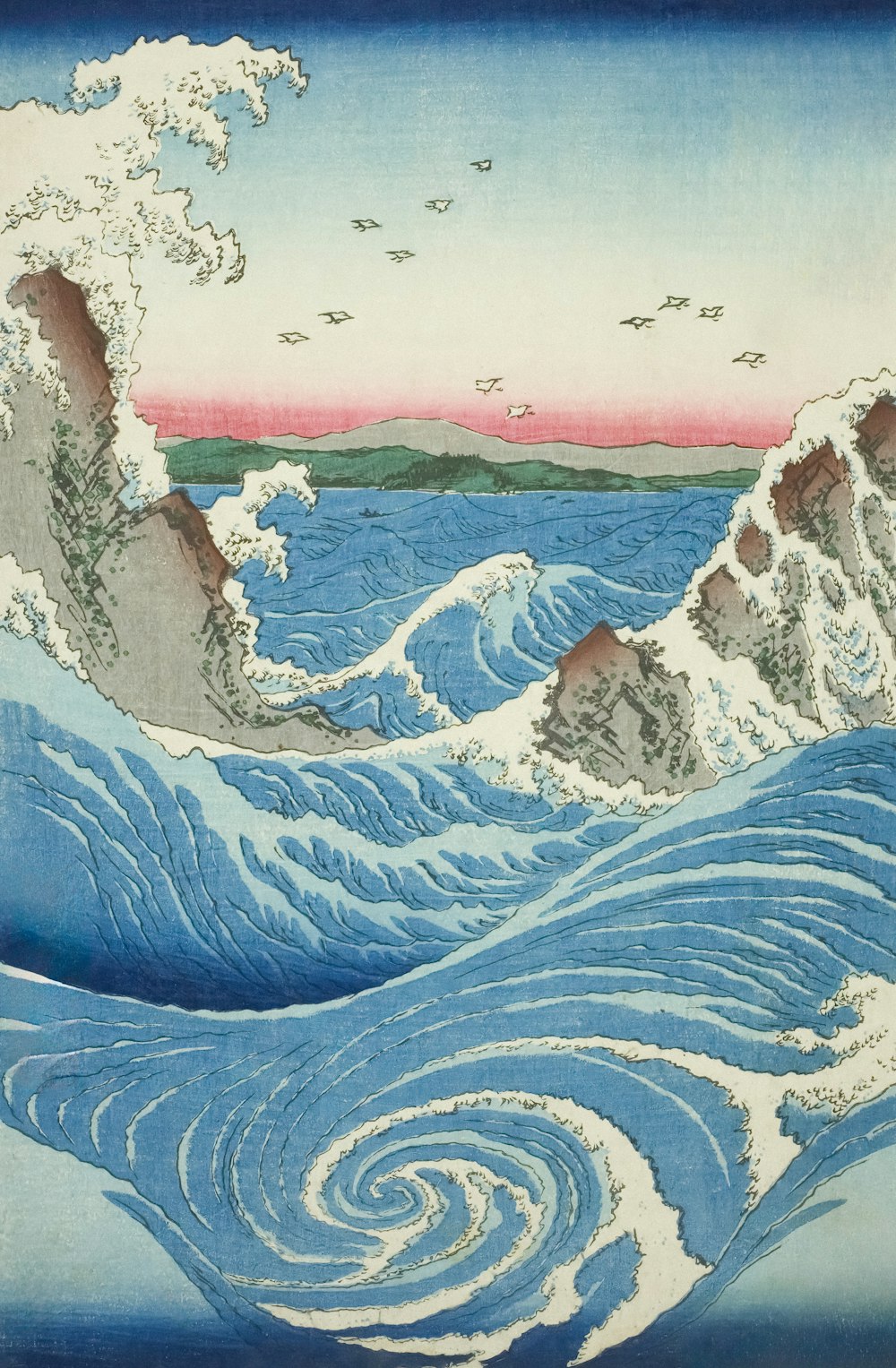 a painting of a wave in the ocean