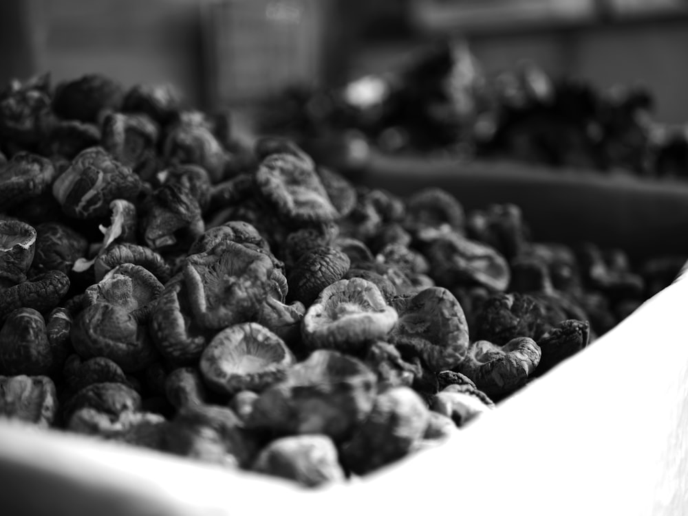 a close up of a bowl of raisins