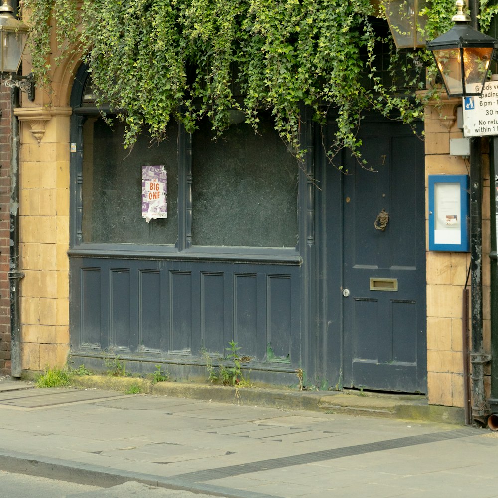 a building with a bunch of vines growing on it