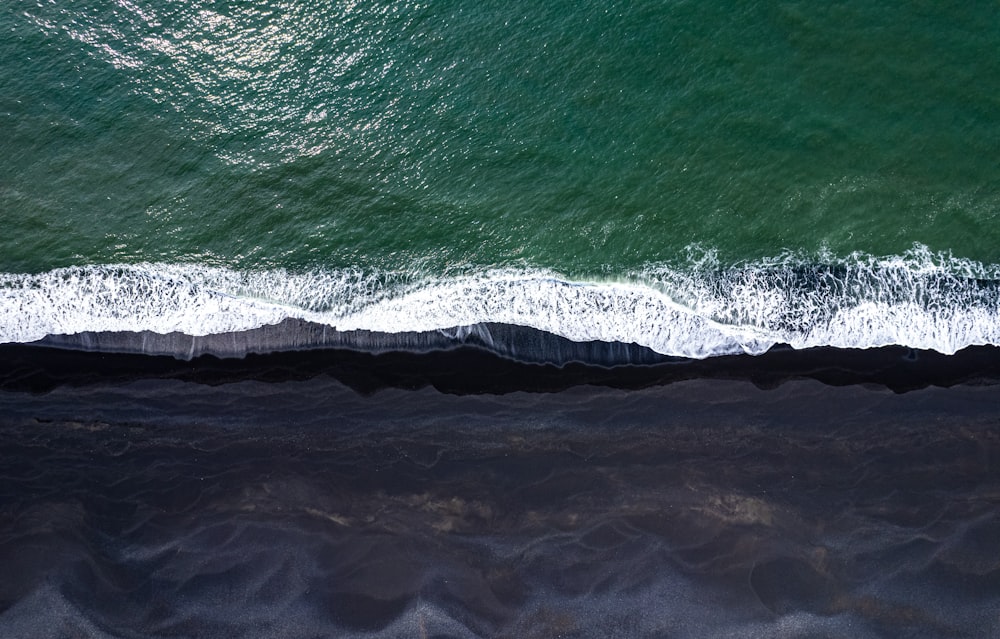 a view of the ocean from above