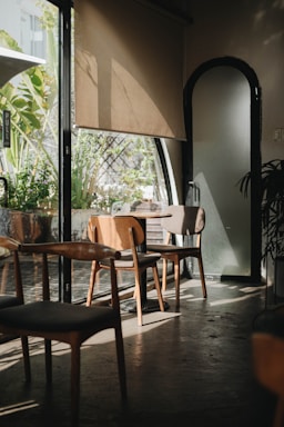 A cozy co-working space filled with natural light.