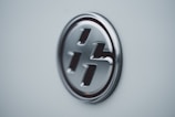 A close-up of a beautifully designed emblem for a food stall.