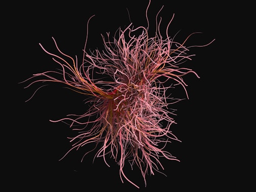 Close-up of a neural network visualization merging with cosmic energy streams.