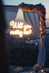 a sign that says will you marry me?