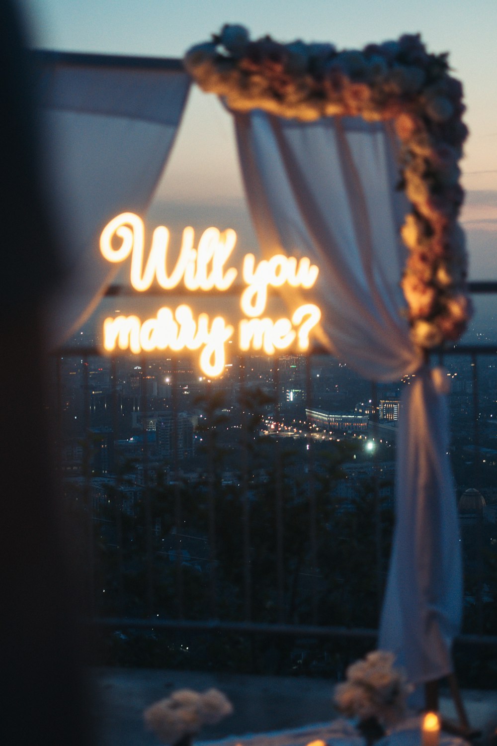 a sign that says will you marry me?