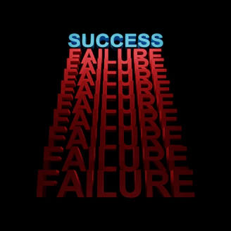 the words success and failure are arranged in a pyramid