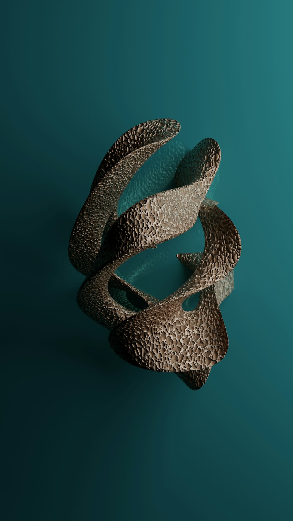 a sculpture of a snake on a blue background