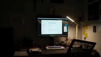 A minimalist workspace with notes on cybersecurity and safety strategies.