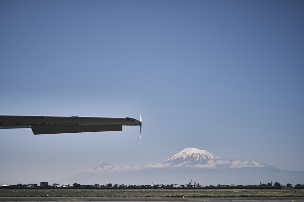 a view of a mountain from an airport