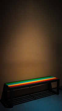 A solid oak bench with clean edges and minimalist style in a bright room.