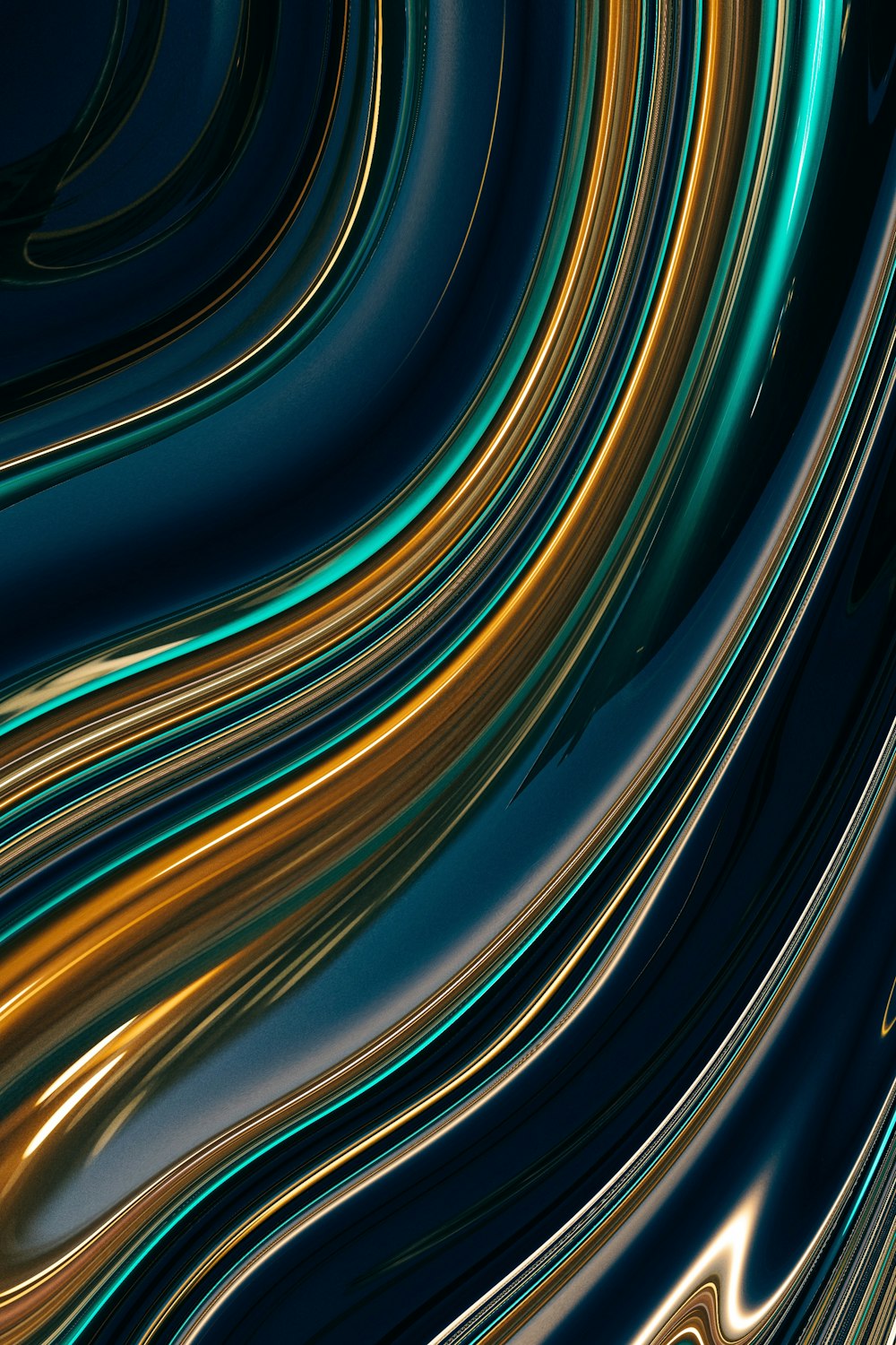 a blue and gold abstract background with lines