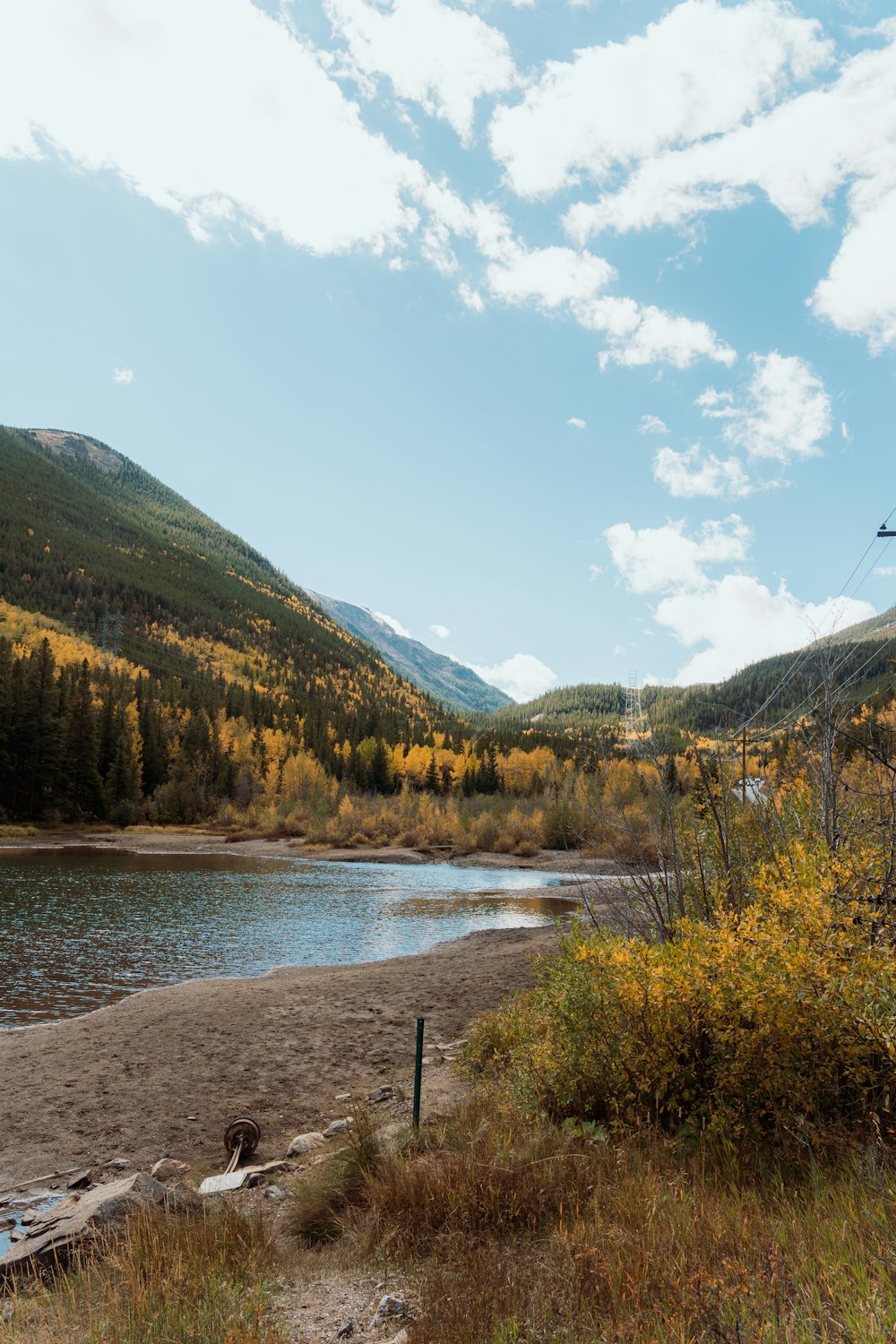 a body of water surrounded by mountains and trees