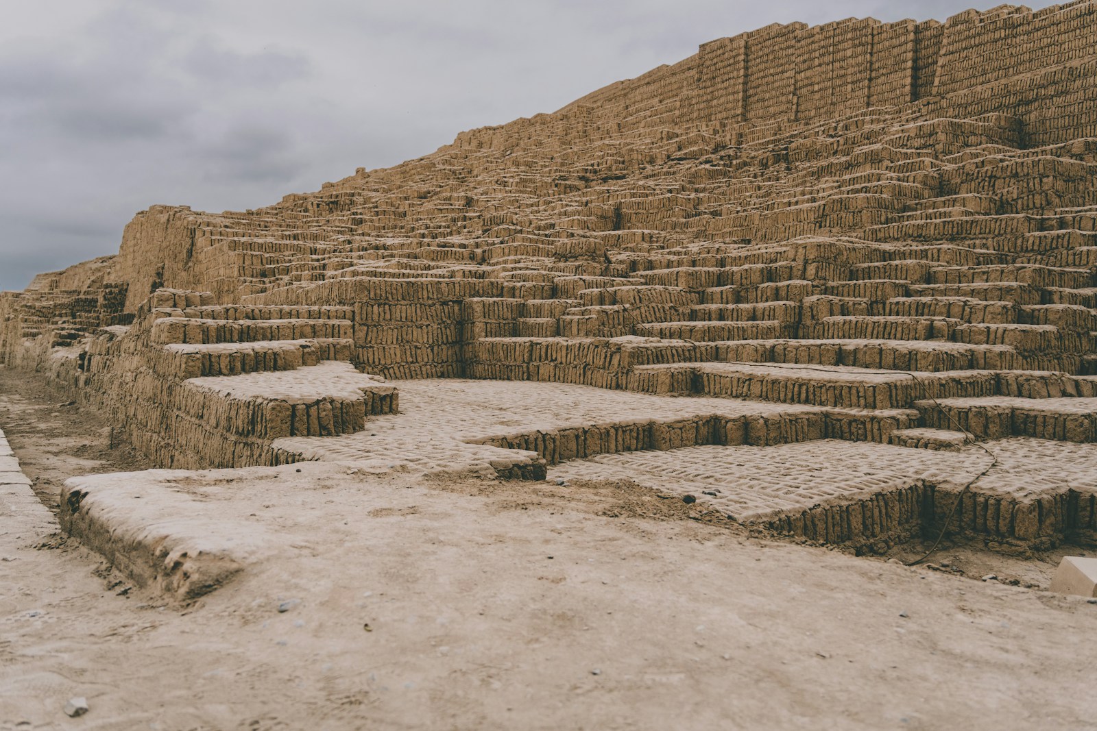 Adobe steps, open ground, no shade after noon