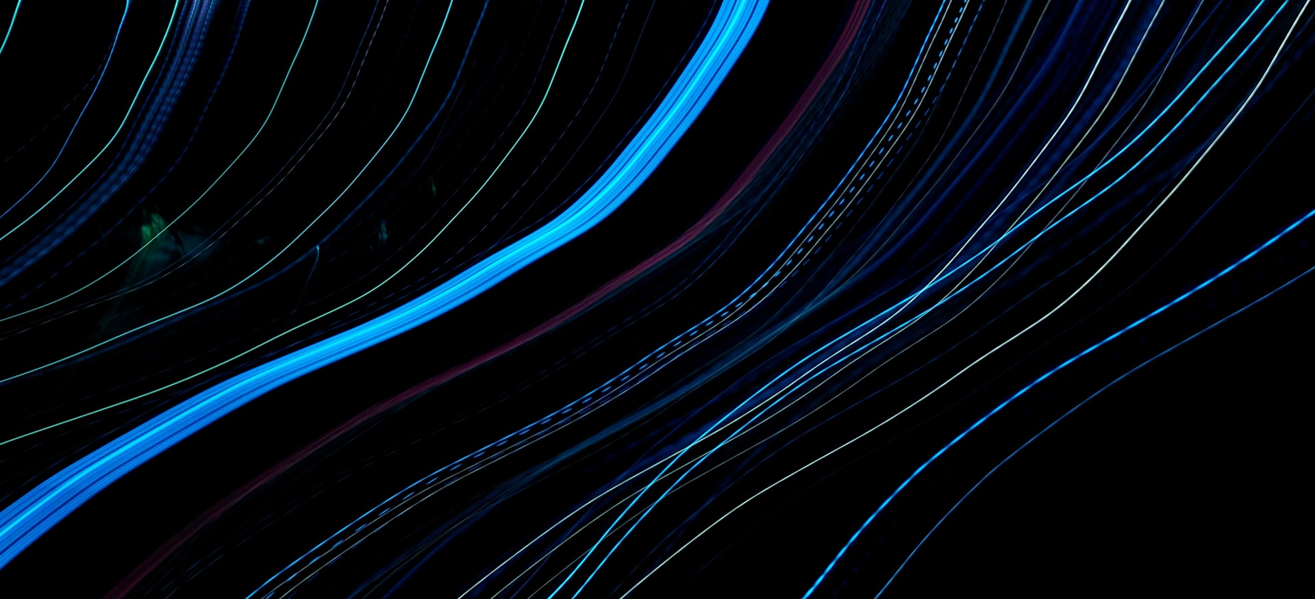 a black background with blue and red lines