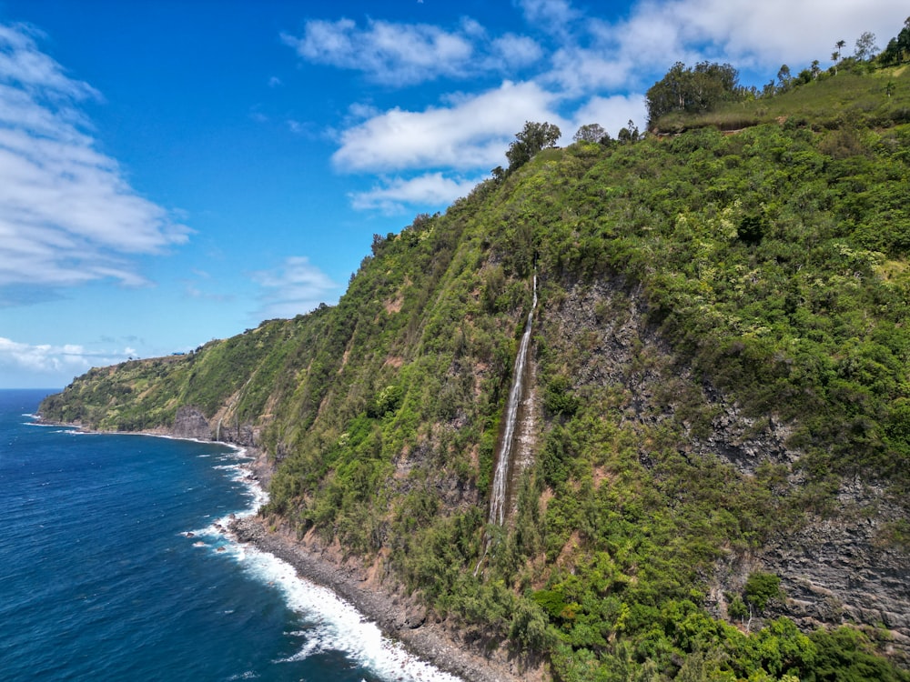 a scenic view of the ocean from a cliff