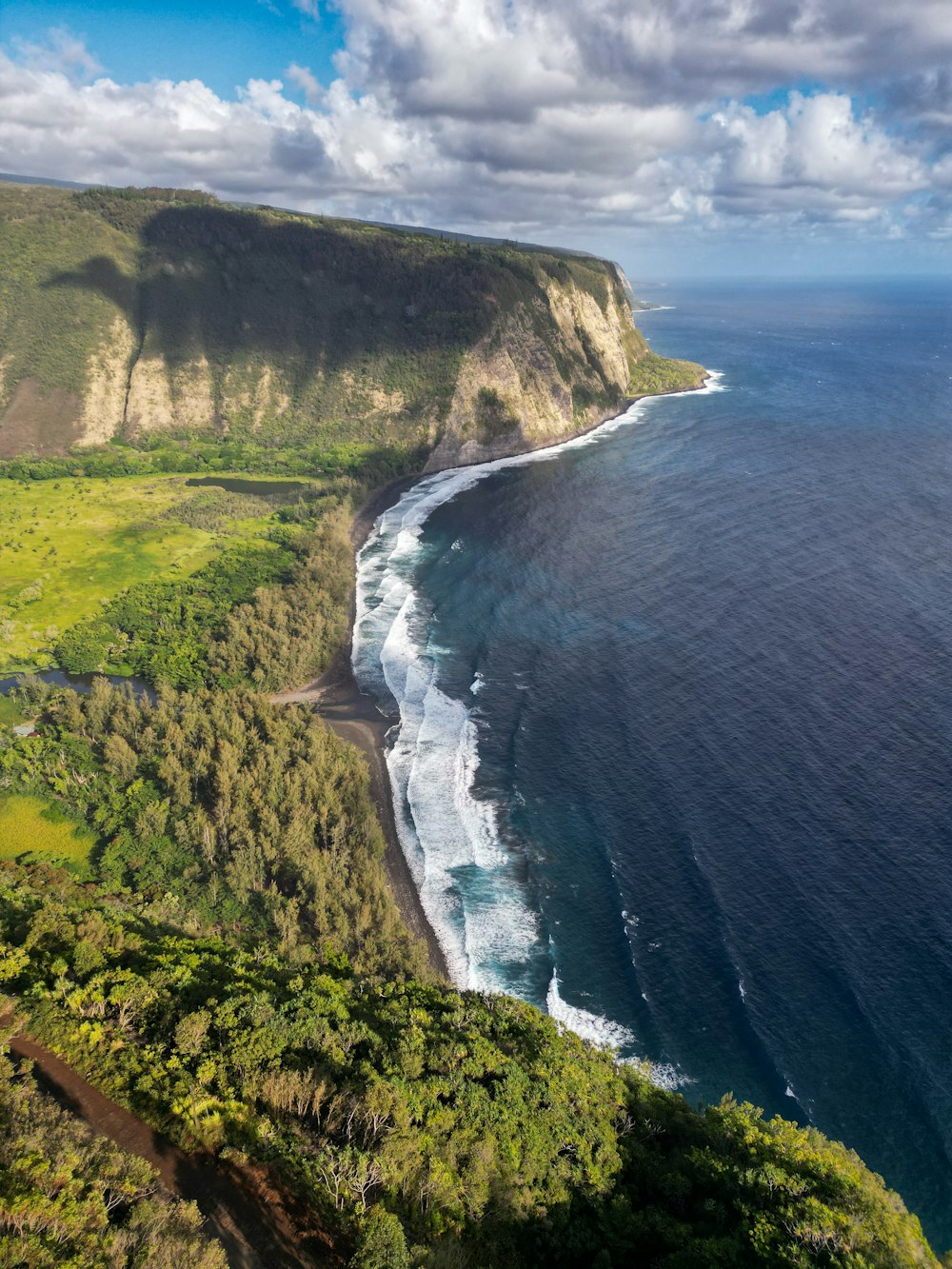 a scenic view of the ocean from a cliff